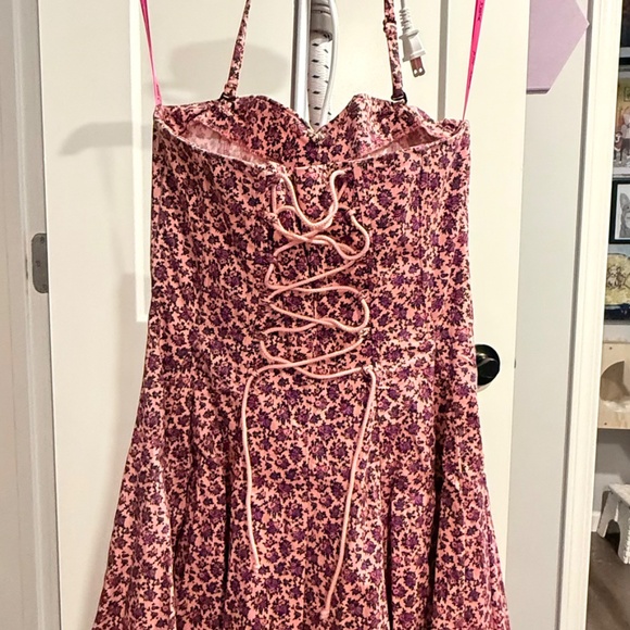 Betsey Johnson tiny calico floral lace-up dress - Picture 3 of 4